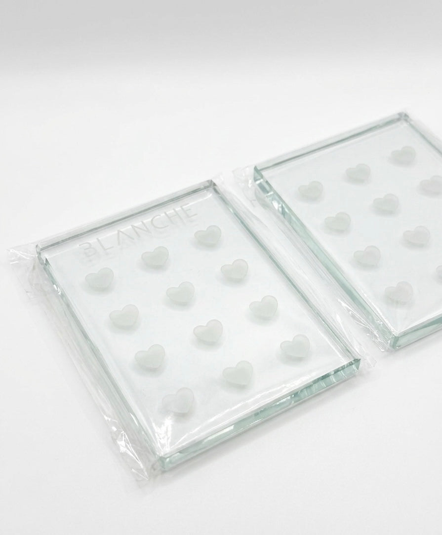 Plaque de verre pour colle