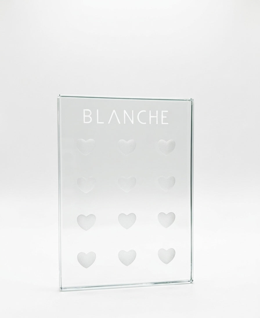 Plaque de verre pour colle